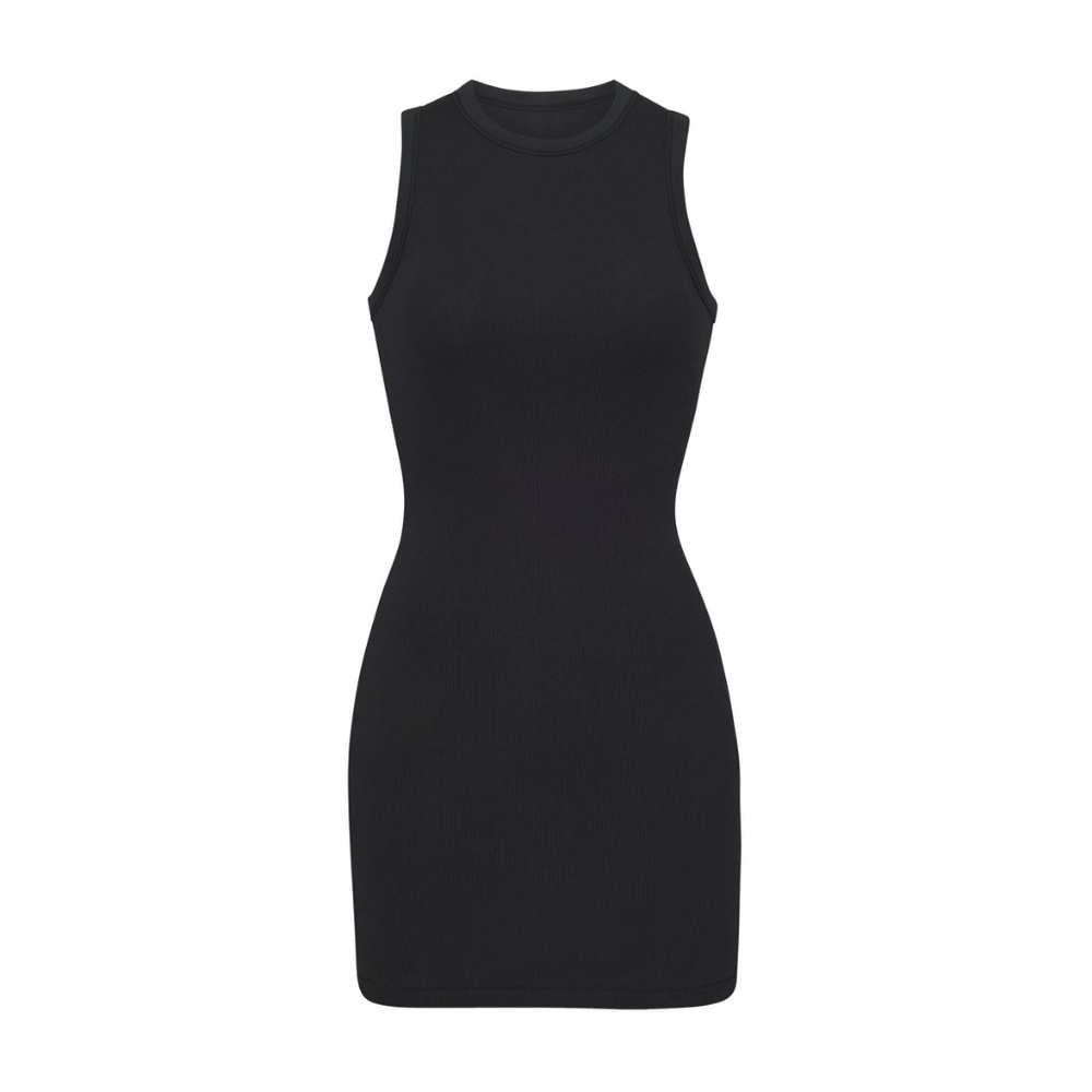 2. NWT SKIMS COTTON RIB TANK DRESS IN SOOT